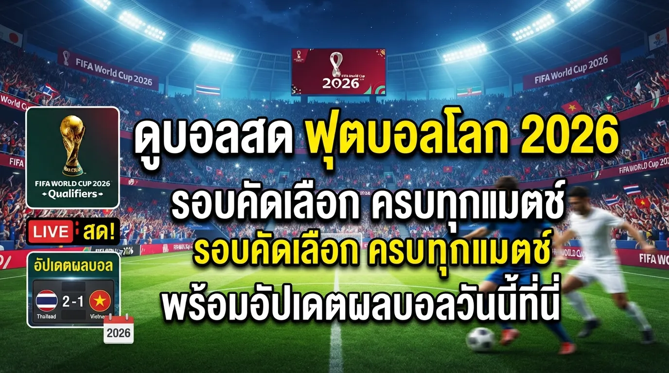 ดูบอลสด ฟุตบอลโลก 2026 รอบคัดเลือก ครบทุกแมตช์ พร้อมอัปเดตผลบอลวันนี้ที่นี่
